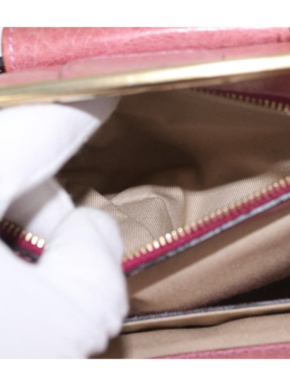 Chloe Shoulder Bag Leather Pink Gold - Picture 15 of 16